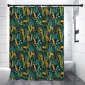 Tropical Jaguar Pattern Print Shower Curtain