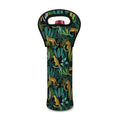 Tropical Jaguar Pattern Print Single Neoprene Wine Tote