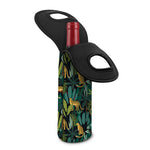 Tropical Jaguar Pattern Print Single Neoprene Wine Tote