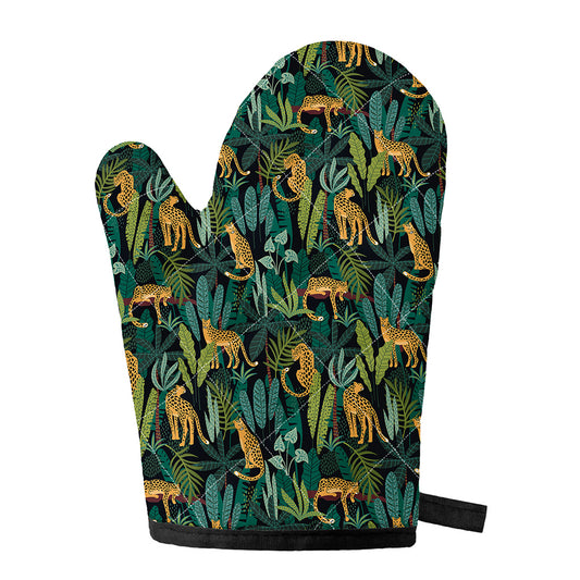 Tropical Jaguar Pattern Print Single Oven Mitt