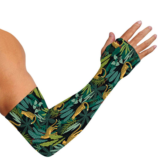 Tropical Jaguar Pattern Print Sun Protection Arm Sleeves