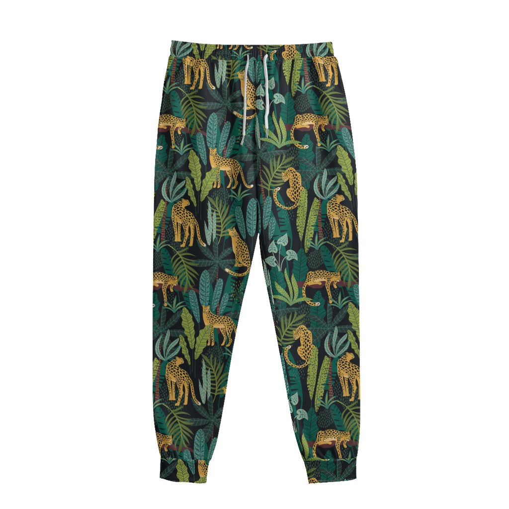 Tropical Jaguar Pattern Print Sweatpants