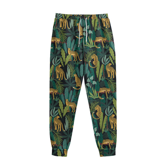 Tropical Jaguar Pattern Print Sweatpants