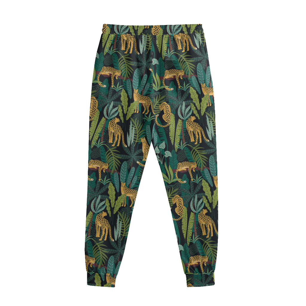 Tropical Jaguar Pattern Print Sweatpants