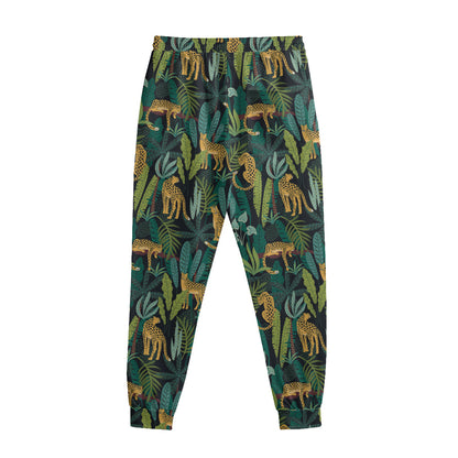 Tropical Jaguar Pattern Print Sweatpants