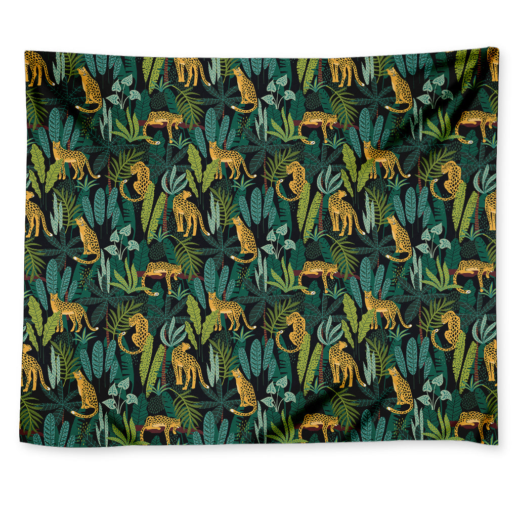 Tropical Jaguar Pattern Print Tapestry