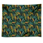 Tropical Jaguar Pattern Print Tapestry