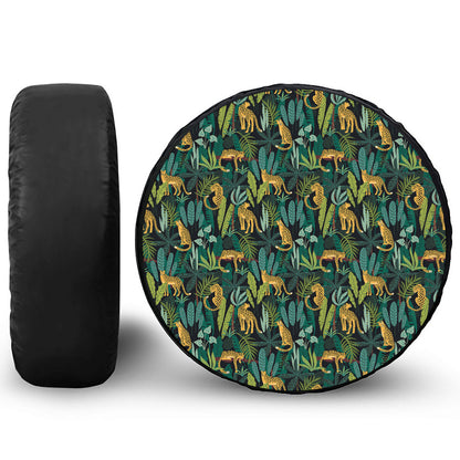 Tropical Jaguar Pattern Print Tire Cover