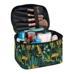 Tropical Jaguar Pattern Print Travel Makeup Bag