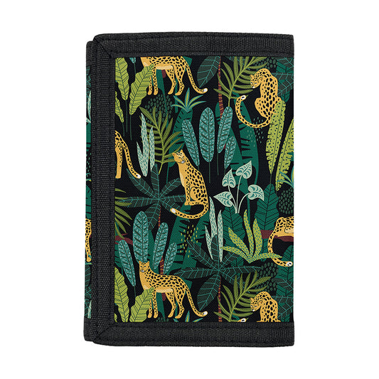 Tropical Jaguar Pattern Print Trifold Wallet