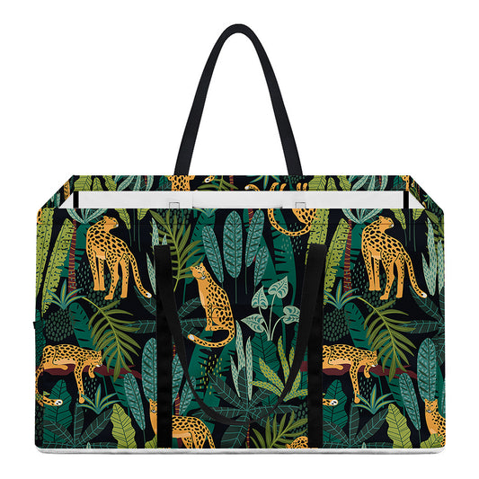 Tropical Jaguar Pattern Print Utility Tote Bag