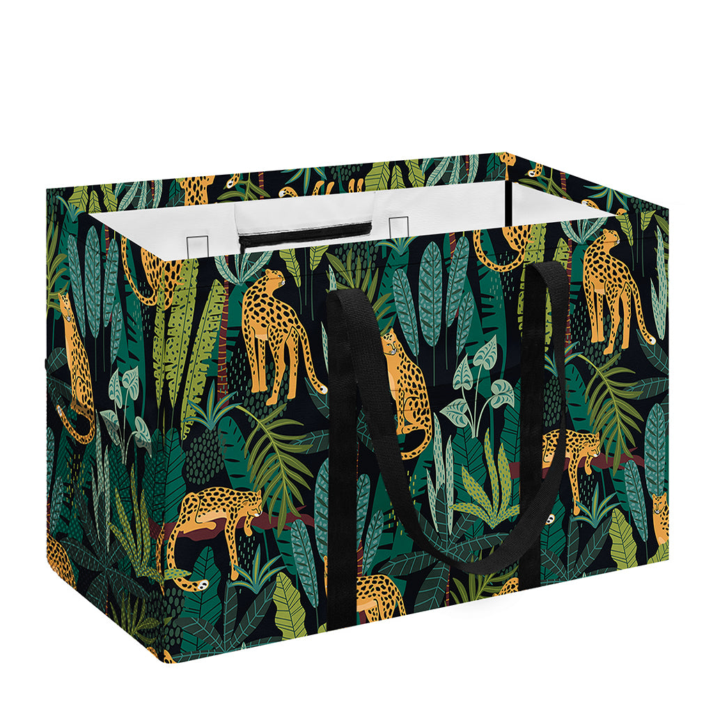 Tropical Jaguar Pattern Print Utility Tote Bag