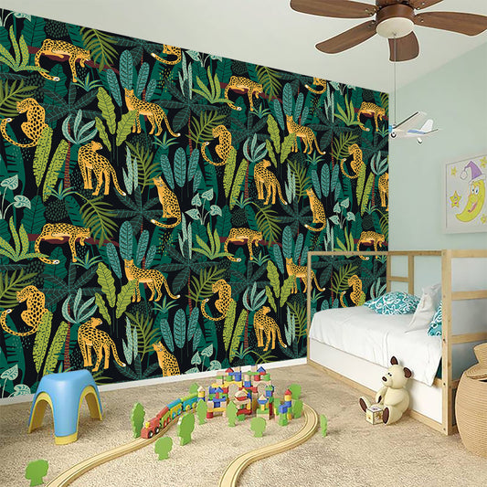 Tropical Jaguar Pattern Print Wall Sticker