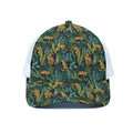 Tropical Jaguar Pattern Print White Mesh Trucker Hat
