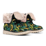 Tropical Jaguar Pattern Print Winter Boots