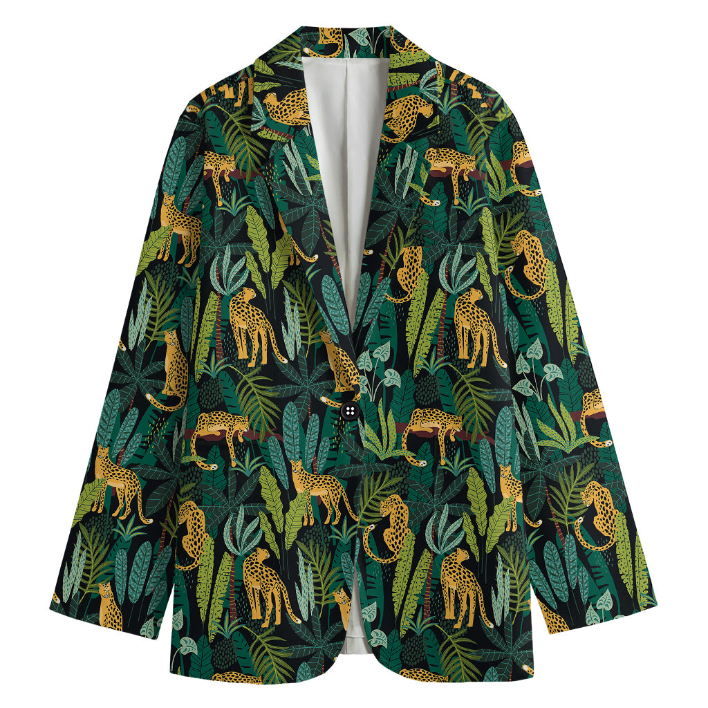 Tropical Jaguar Pattern Print Women's Blazer