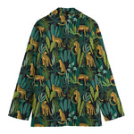Tropical Jaguar Pattern Print Women's Cotton Blazer
