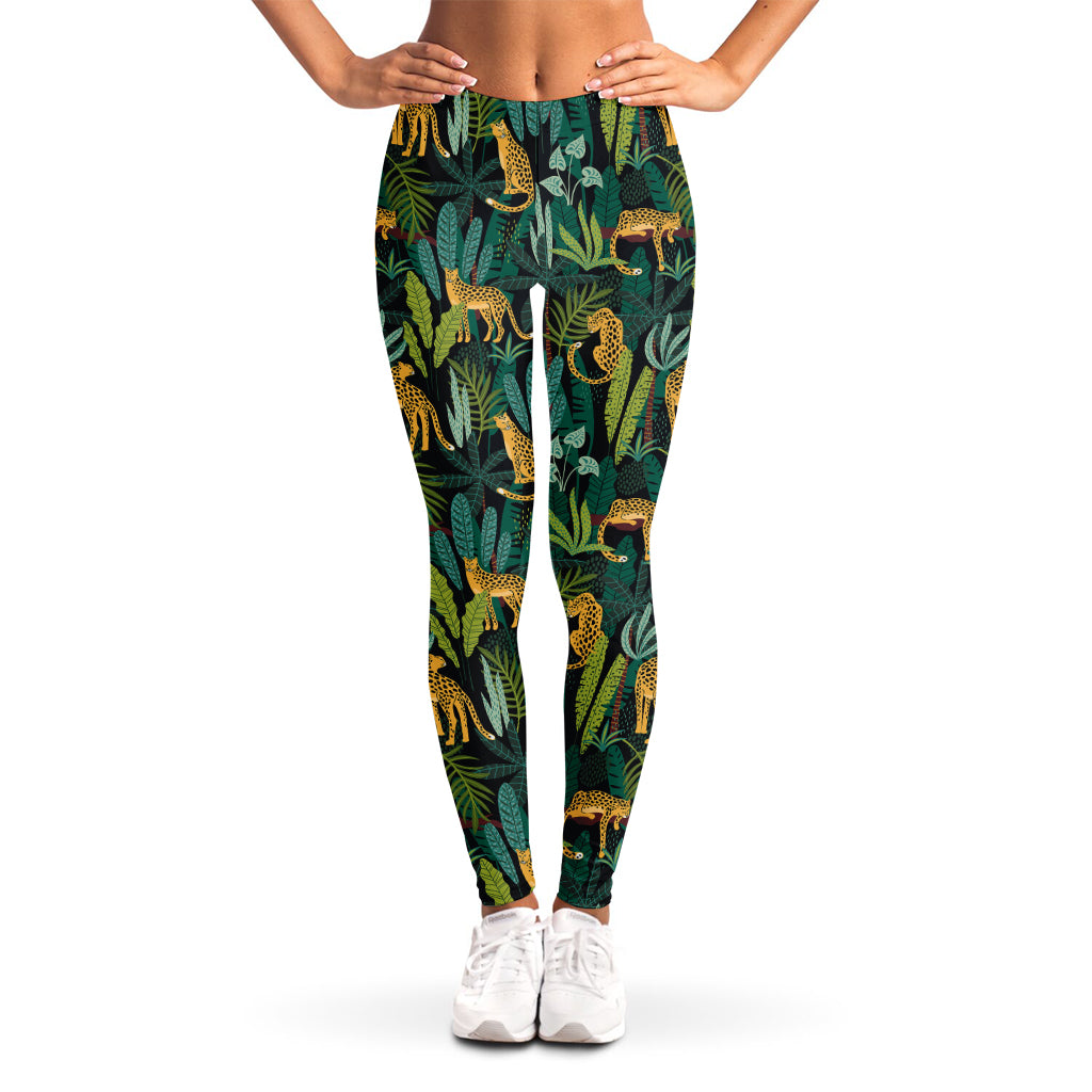 Tropical Jaguar Pattern Print Women's Leggings