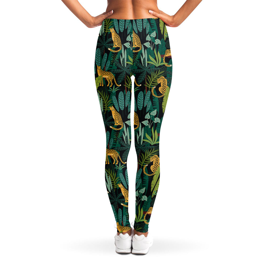 Tropical Jaguar Pattern Print Women's Leggings