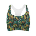 Tropical Jaguar Pattern Print Women's Sports Bra