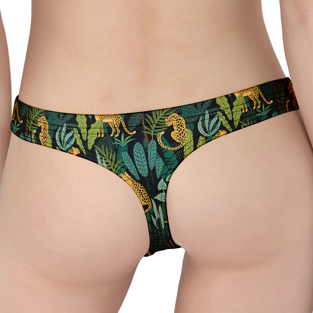 Tropical Jaguar Pattern Print Women's Thong