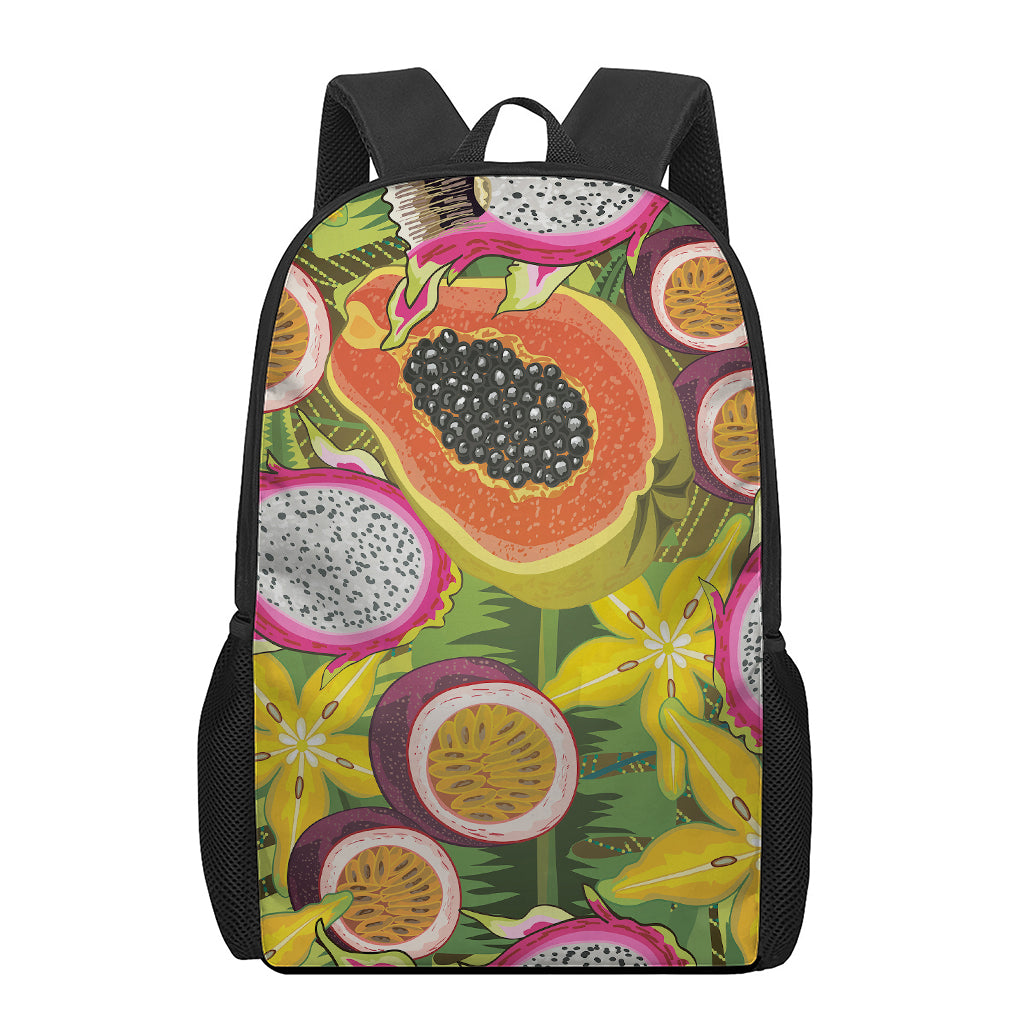 Tropical Jungle Fruits Pattern Print 17 Inch Backpack