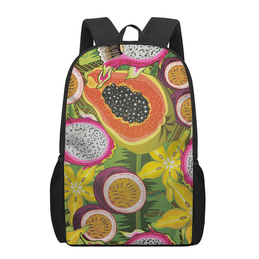 Tropical Jungle Fruits Pattern Print 17 Inch Backpack