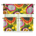 Tropical Jungle Fruits Pattern Print 3 Piece Kitchen Curtains