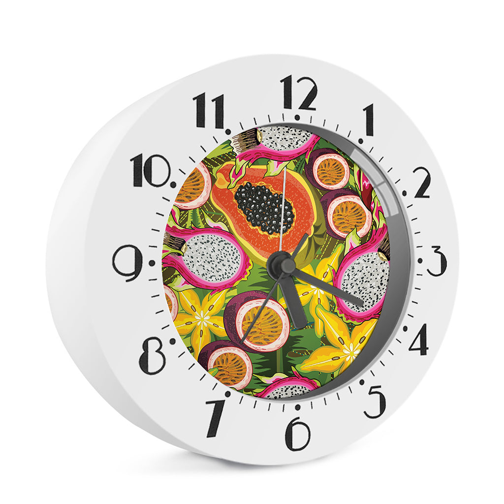 Tropical Jungle Fruits Pattern Print Alarm Clock