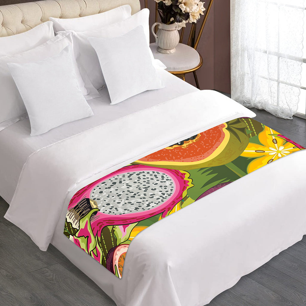 Tropical Jungle Fruits Pattern Print Bed Runner
