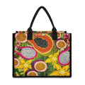 Tropical Jungle Fruits Pattern Print Canvas Tote Bag