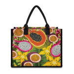 Tropical Jungle Fruits Pattern Print Canvas Tote Bag