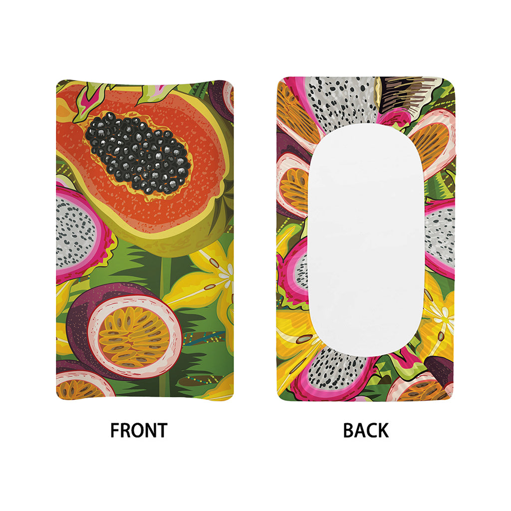 Tropical Jungle Fruits Pattern Print Changing Pad Cover
