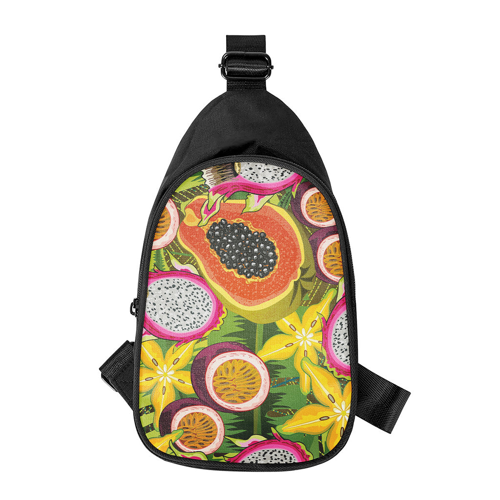 Tropical Jungle Fruits Pattern Print Chest Bag
