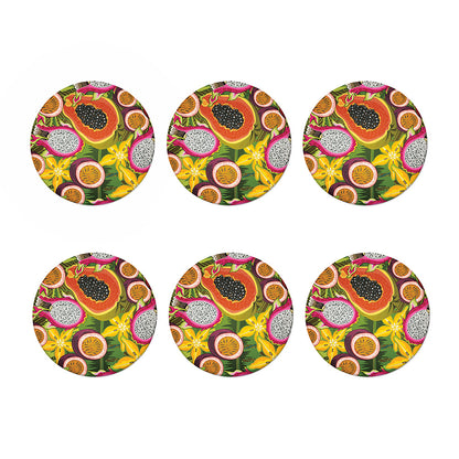 Tropical Jungle Fruits Pattern Print Coaster Set
