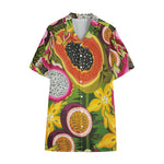 Tropical Jungle Fruits Pattern Print Cotton Hawaiian Shirt