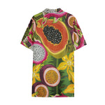 Tropical Jungle Fruits Pattern Print Cotton Hawaiian Shirt