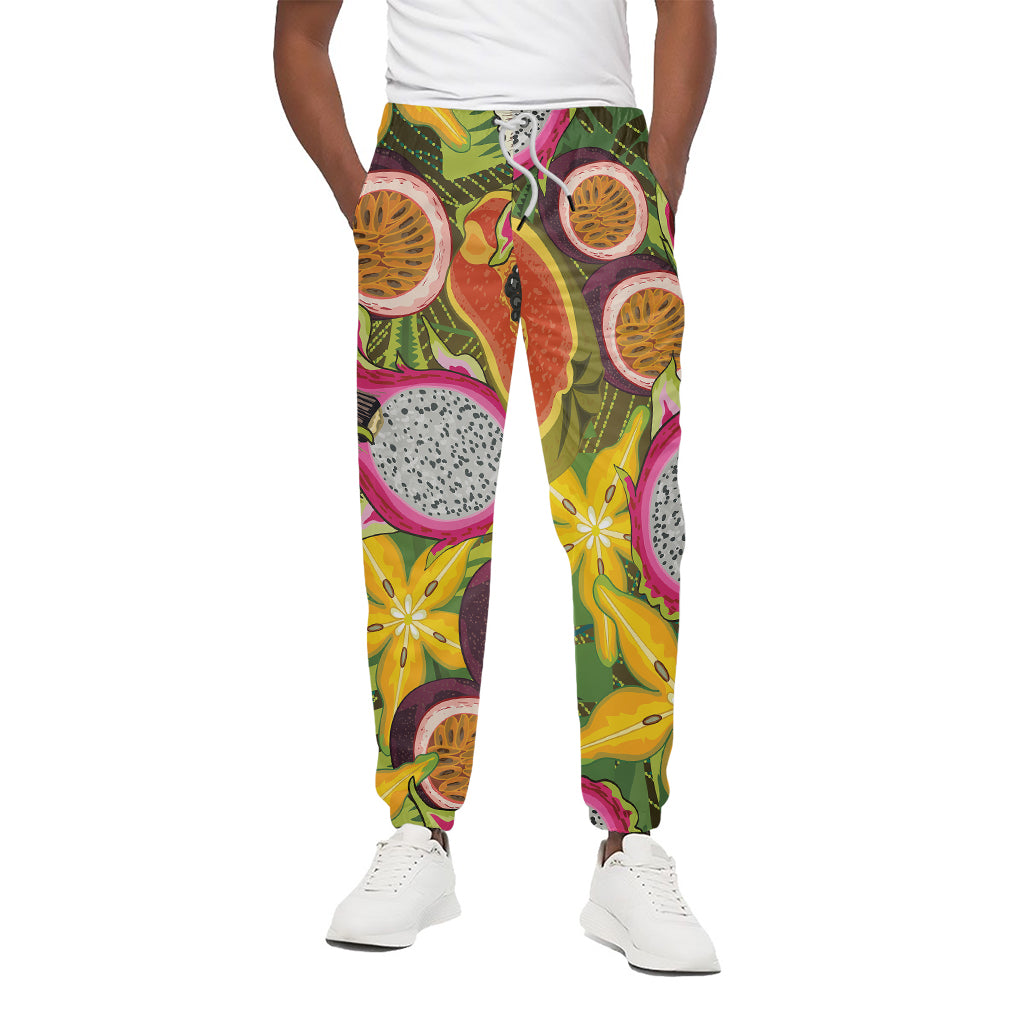 Tropical Jungle Fruits Pattern Print Cotton Pants
