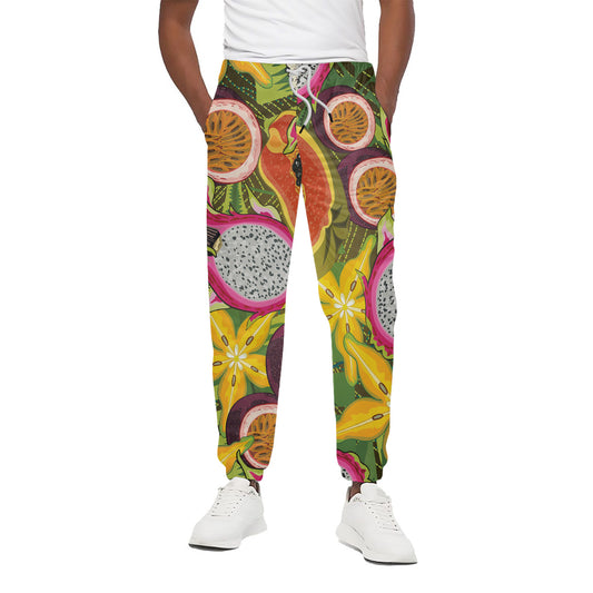 Tropical Jungle Fruits Pattern Print Cotton Pants