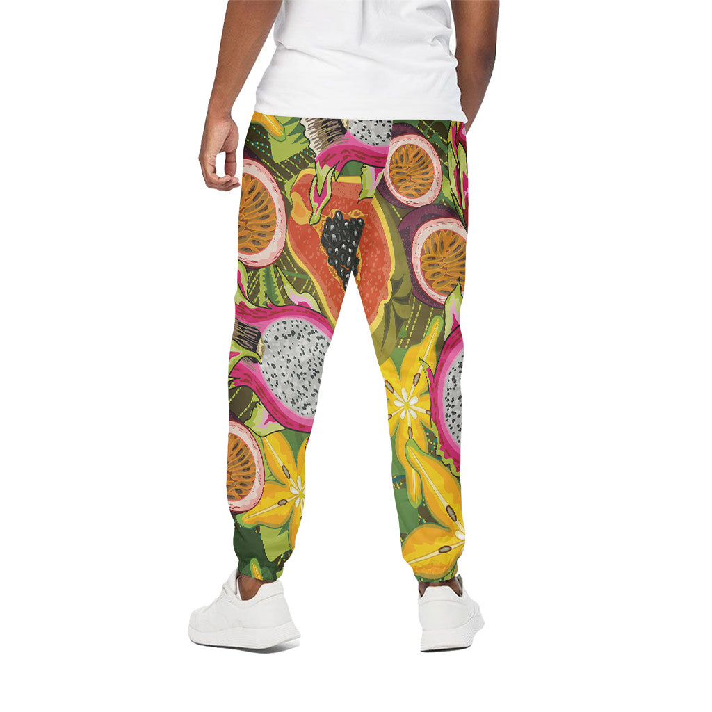 Tropical Jungle Fruits Pattern Print Cotton Pants