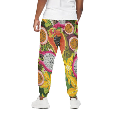 Tropical Jungle Fruits Pattern Print Cotton Pants