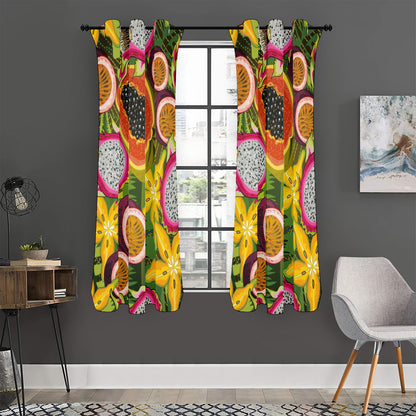 Tropical Jungle Fruits Pattern Print Curtain