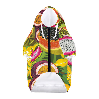 Tropical Jungle Fruits Pattern Print Dog Zip Up Hoodie