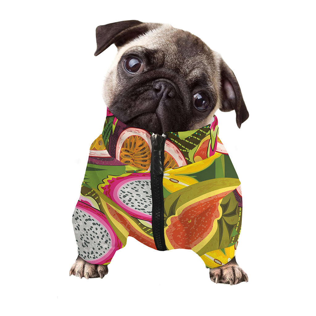 Tropical Jungle Fruits Pattern Print Dog Zip Up Jacket