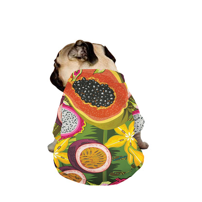 Tropical Jungle Fruits Pattern Print Dog Zip Up Jacket