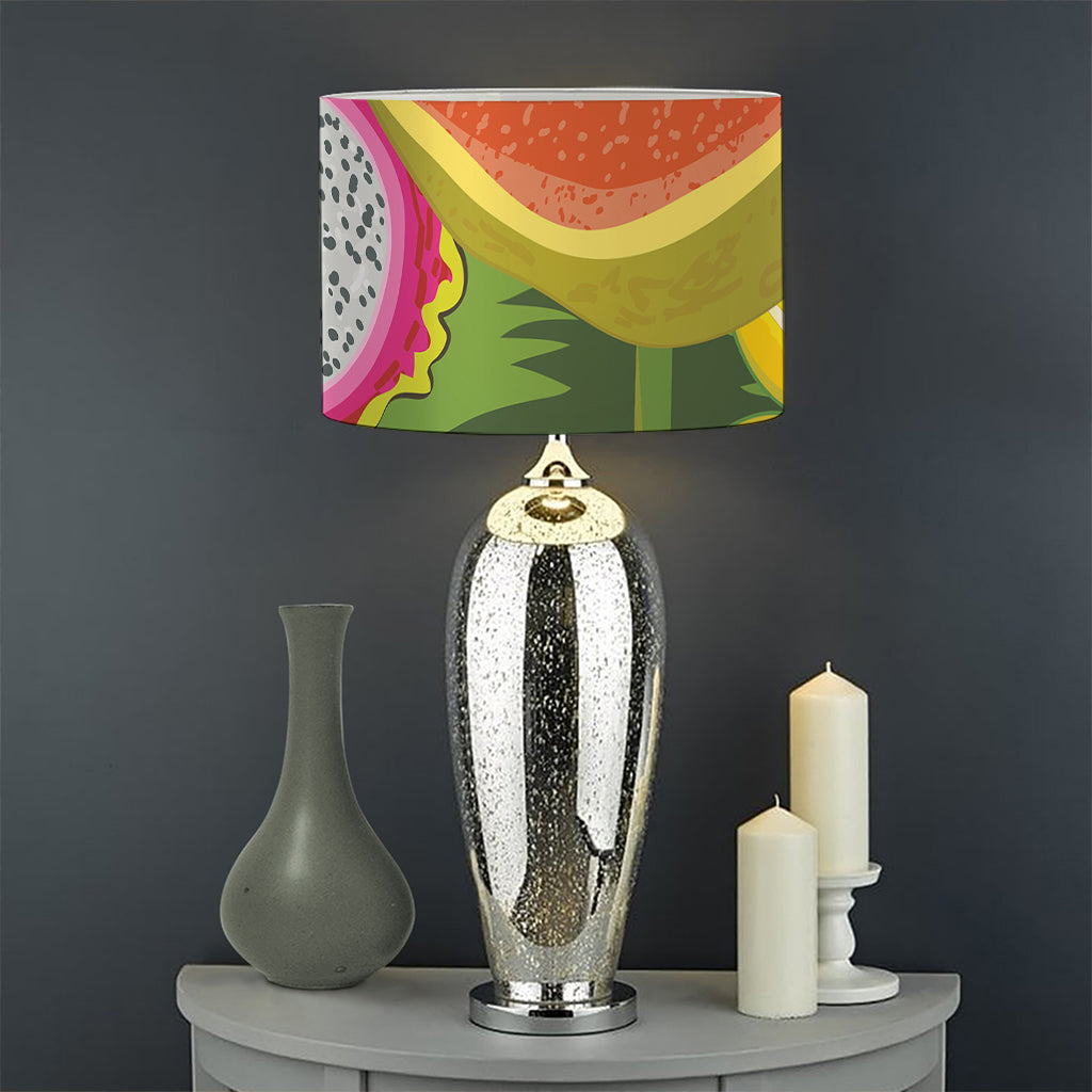 Tropical Jungle Fruits Pattern Print Drum Lamp Shade