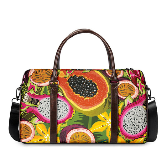 Tropical Jungle Fruits Pattern Print Duffle Bag