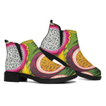 Tropical Jungle Fruits Pattern Print Flat Ankle Boots