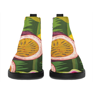 Tropical Jungle Fruits Pattern Print Flat Ankle Boots