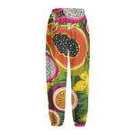 Tropical Jungle Fruits Pattern Print Fleece Lined Knit Pants